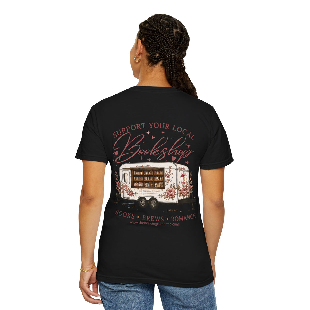 Bookshop Caravan T-Shirt — "Support Your Local Bookshop" Literary Tee