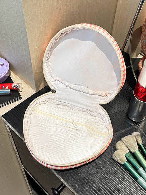 Quilted Heart Shape Cosmetic Bag