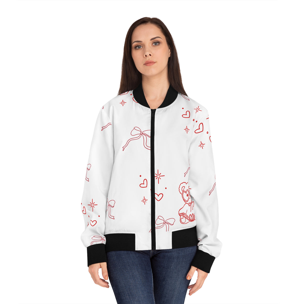 Cute Teddy & Bows Women’s Bomber Jacket