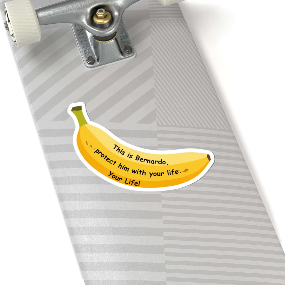 “This Is Bernardo—Protect Him With Your Life” Banana Sticker | Hockey Romance Inspired