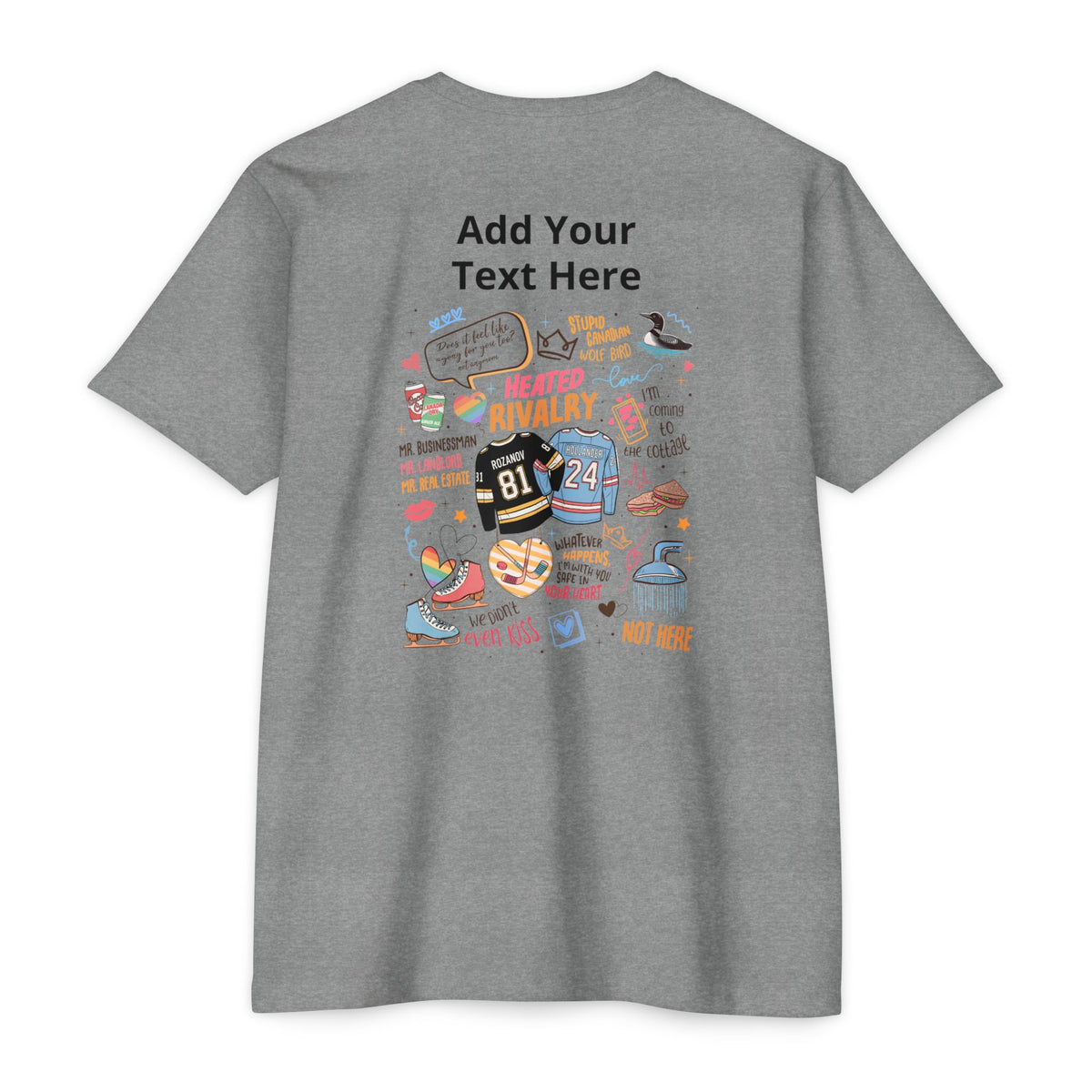 Heated Rivalry Inspired Tee— Customizable Back Print