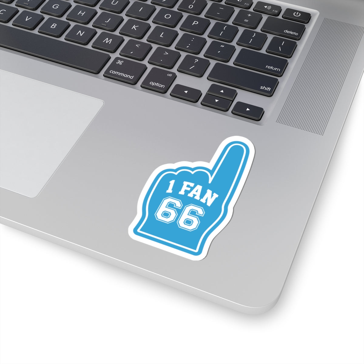 "1 Fan 66" Foam Finger Sports Romance Decal