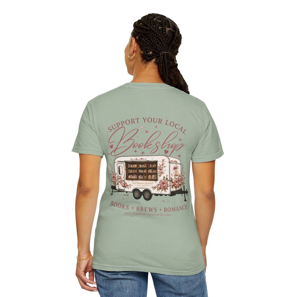 Bookshop Caravan T-Shirt — "Support Your Local Bookshop" Literary Tee