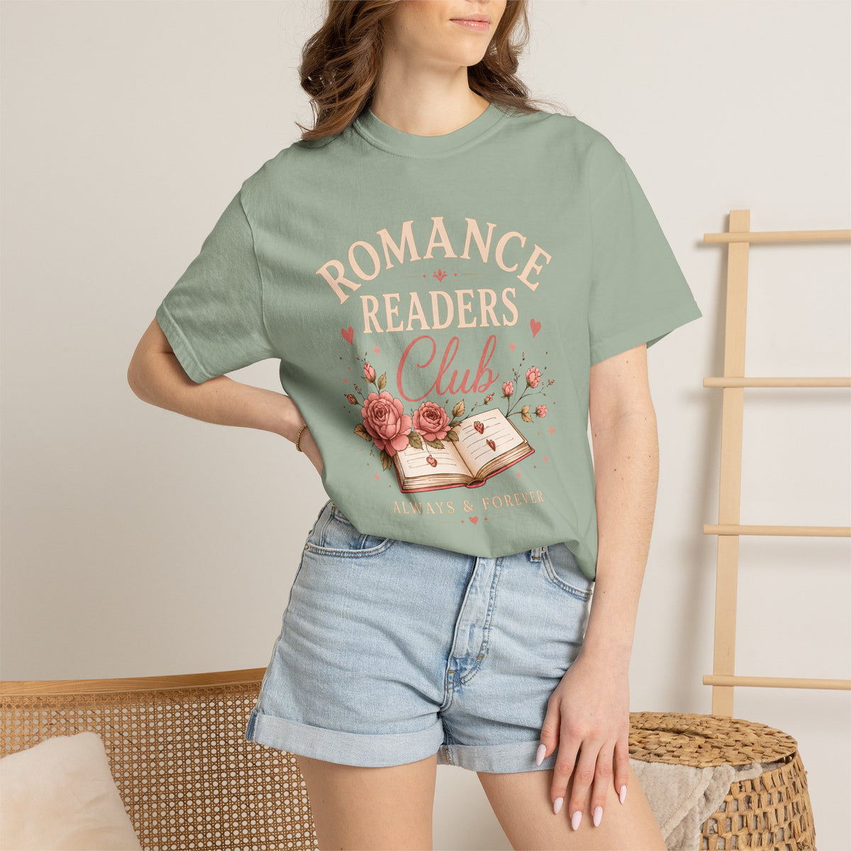 Romance Readers Club T‑Shirt — "Always & Forever" Floral Book Lover Tee