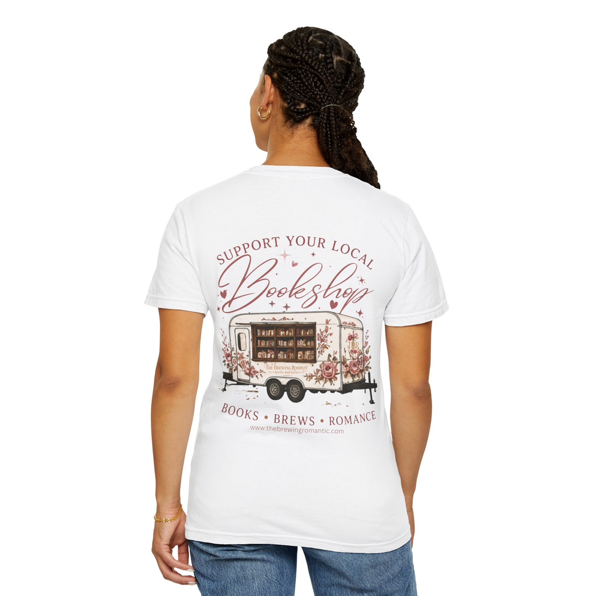 Bookshop Caravan T-Shirt — "Support Your Local Bookshop" Literary Tee