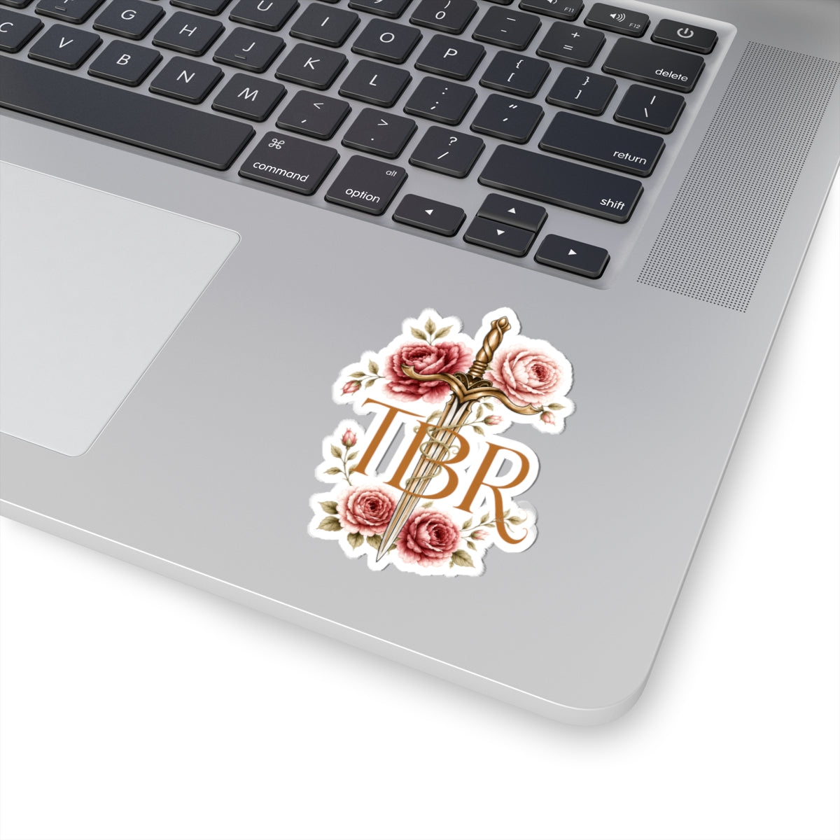 TBR Sword and Books Kiss-Cut Laptop / Kindle Decal