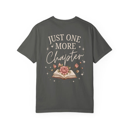 Just One More Chapter T-Shirt — Booklover Floral Graphic Tee