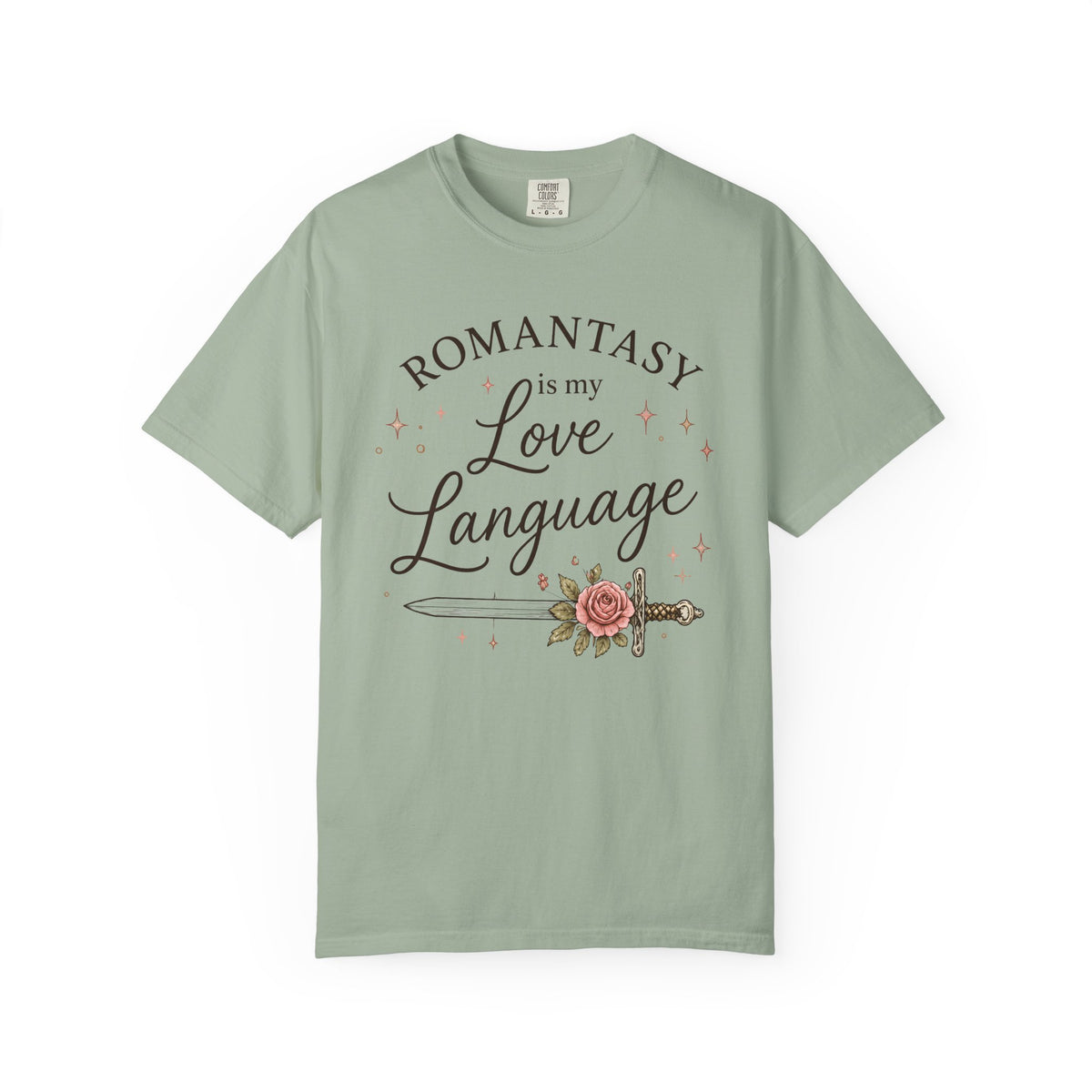 T-Shirt — "Romantasy Is My Love Language" Floral Sword Graphic