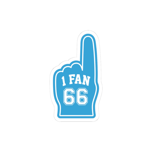"1 Fan 66" Foam Finger Sports Romance Decal