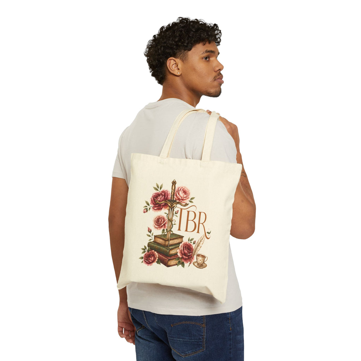 TBR Floral Sword Tote Bag | The Brewing Romantic