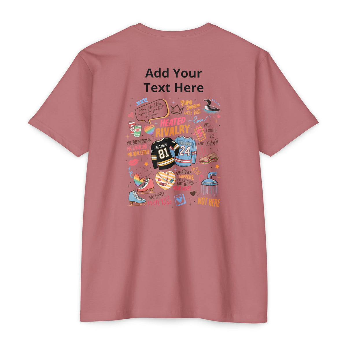 Heated Rivalry Inspired Tee— Customizable Back Print