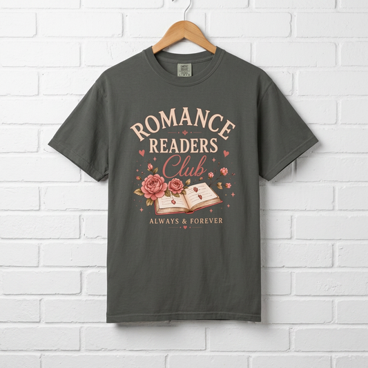 Romance Readers Club T‑Shirt — "Always & Forever" Floral Book Lover Tee