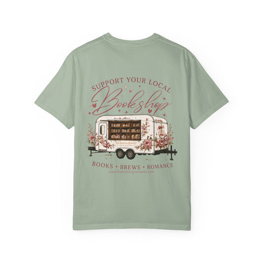 Bookshop Caravan T-Shirt — "Support Your Local Bookshop" Literary Tee