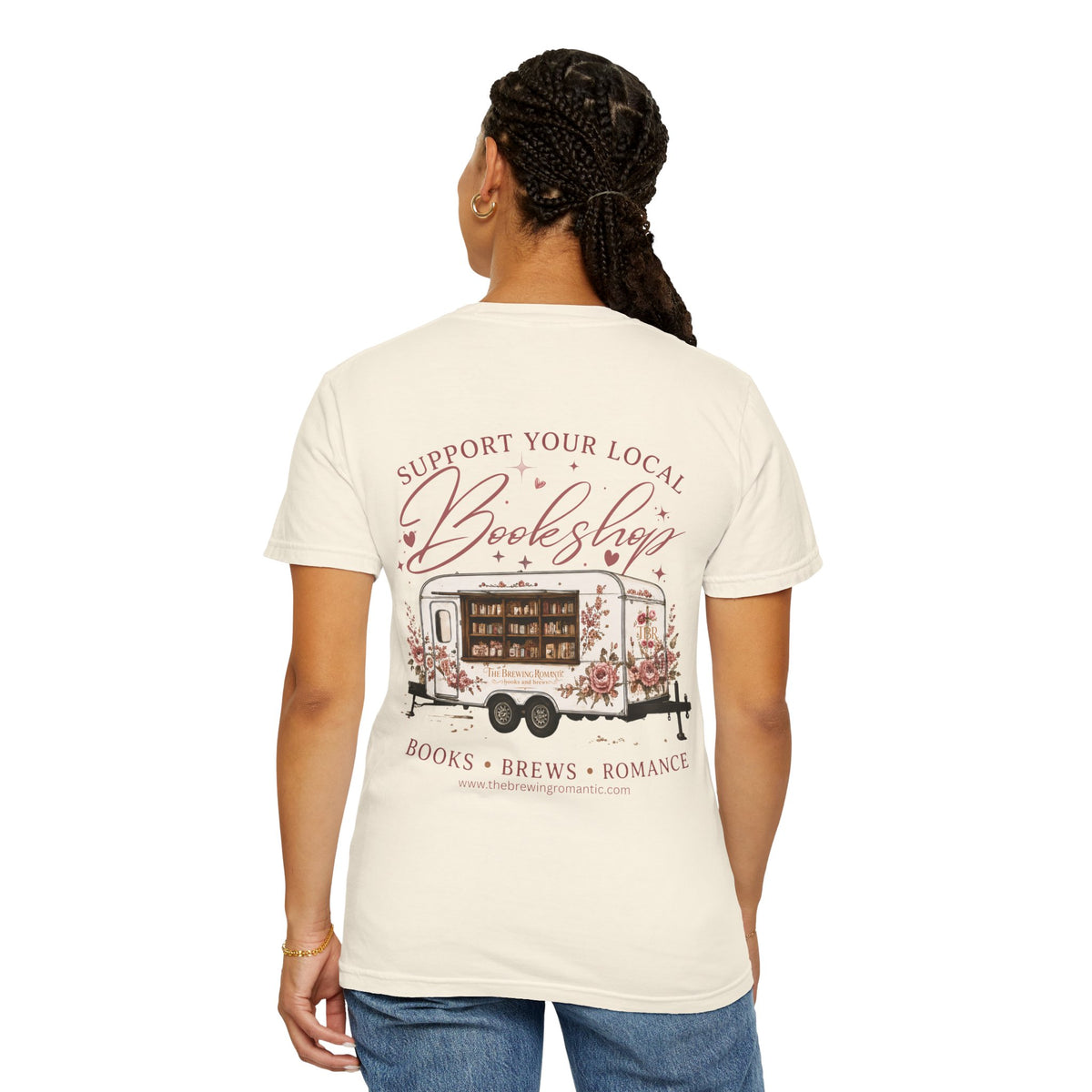 Bookshop Caravan T-Shirt — "Support Your Local Bookshop" Literary Tee