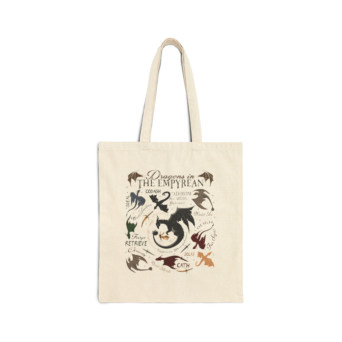 Dragons of the Empyrean™ Canvas Tote Bag — Fantasy Book Lover Gift | Fourth Wing Inspired Tote | Romantasy Reader BagCustomizable Cotton Tote