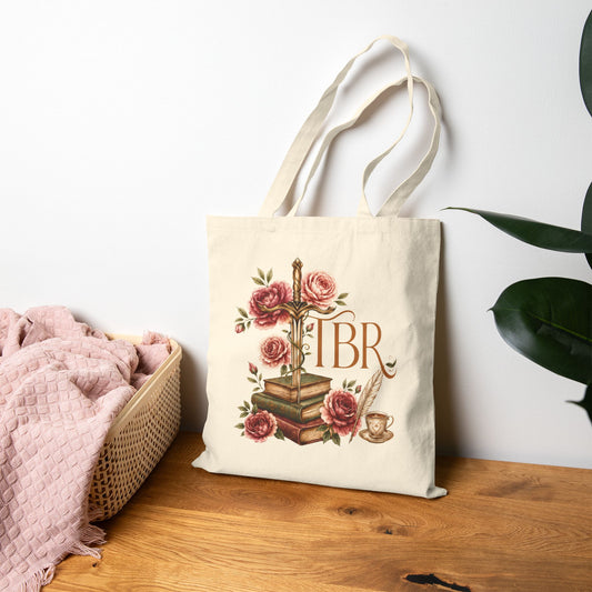 TBR Floral Sword Tote Bag | The Brewing Romantic