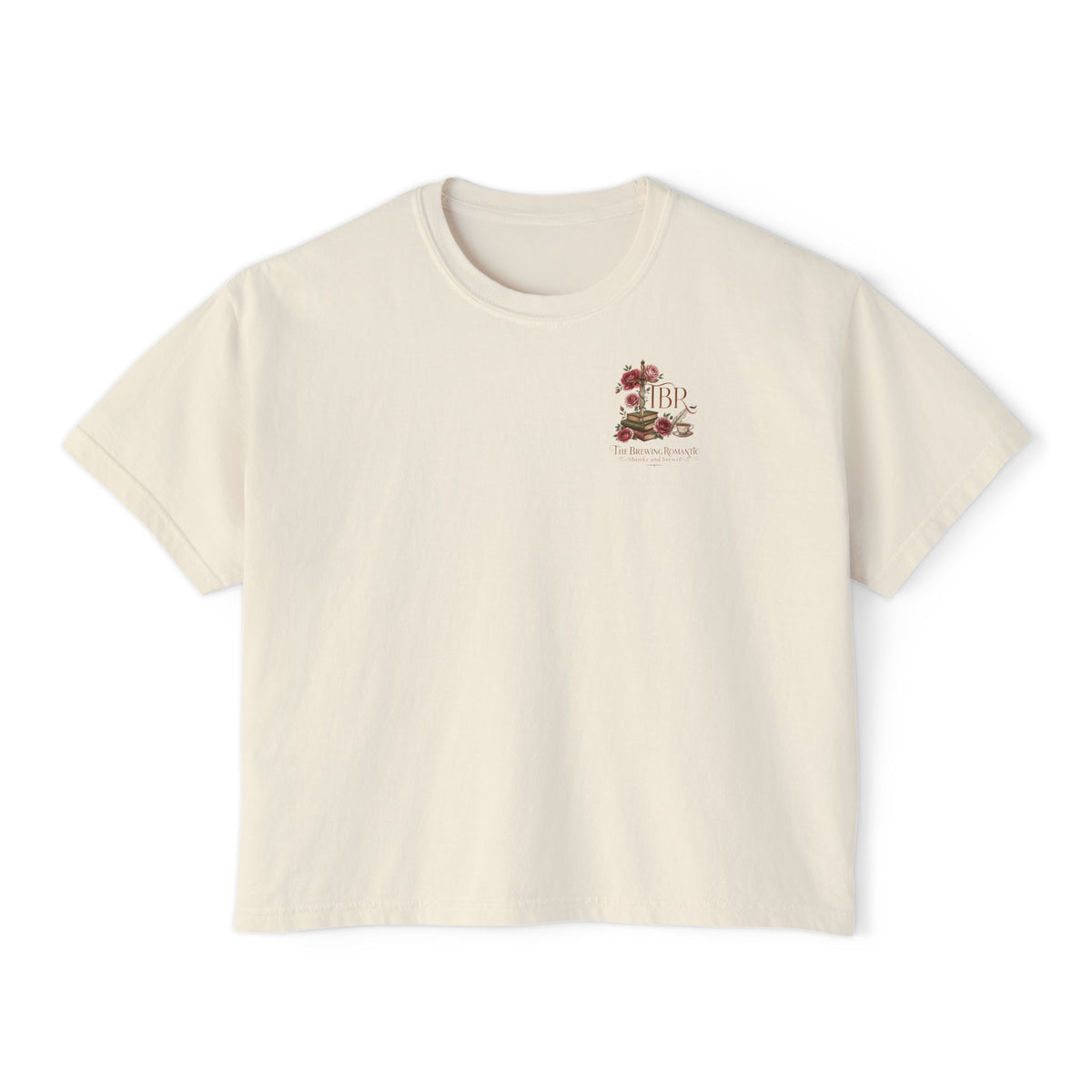 Support Your Local Bookshop Tee — Women's Boxy Shirt with Bookmobile & Floral Design