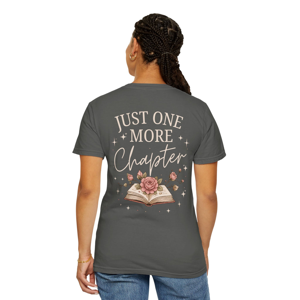 Just One More Chapter T-Shirt — Booklover Floral Graphic Tee