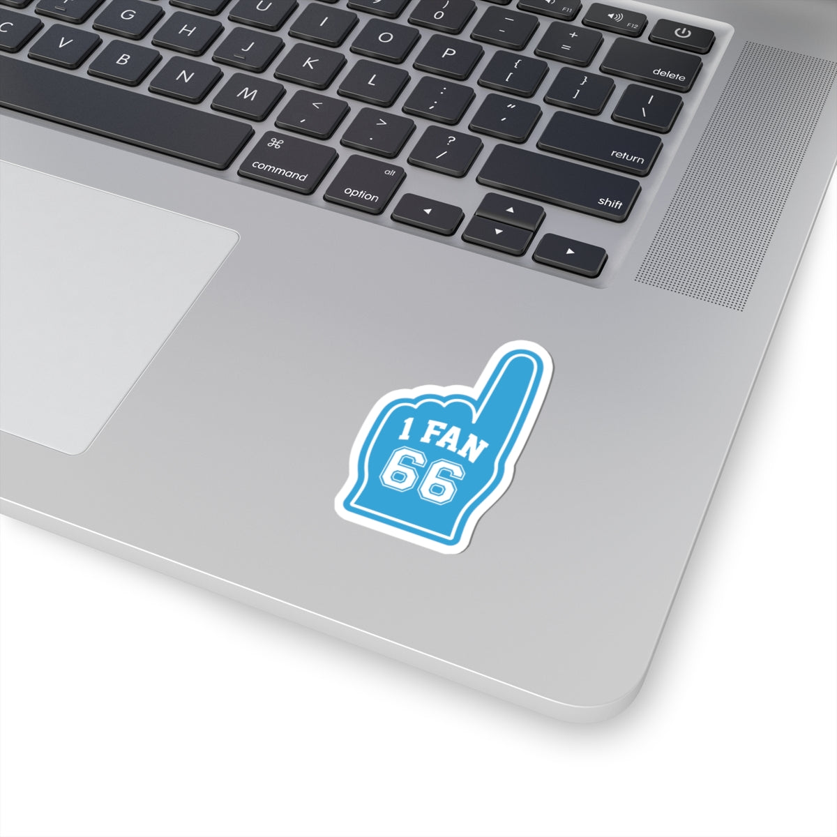 "1 Fan 66" Foam Finger Sports Romance Decal