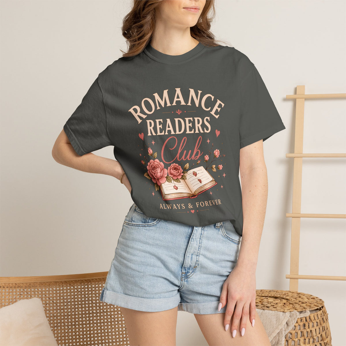 Romance Readers Club T‑Shirt — "Always & Forever" Floral Book Lover Tee