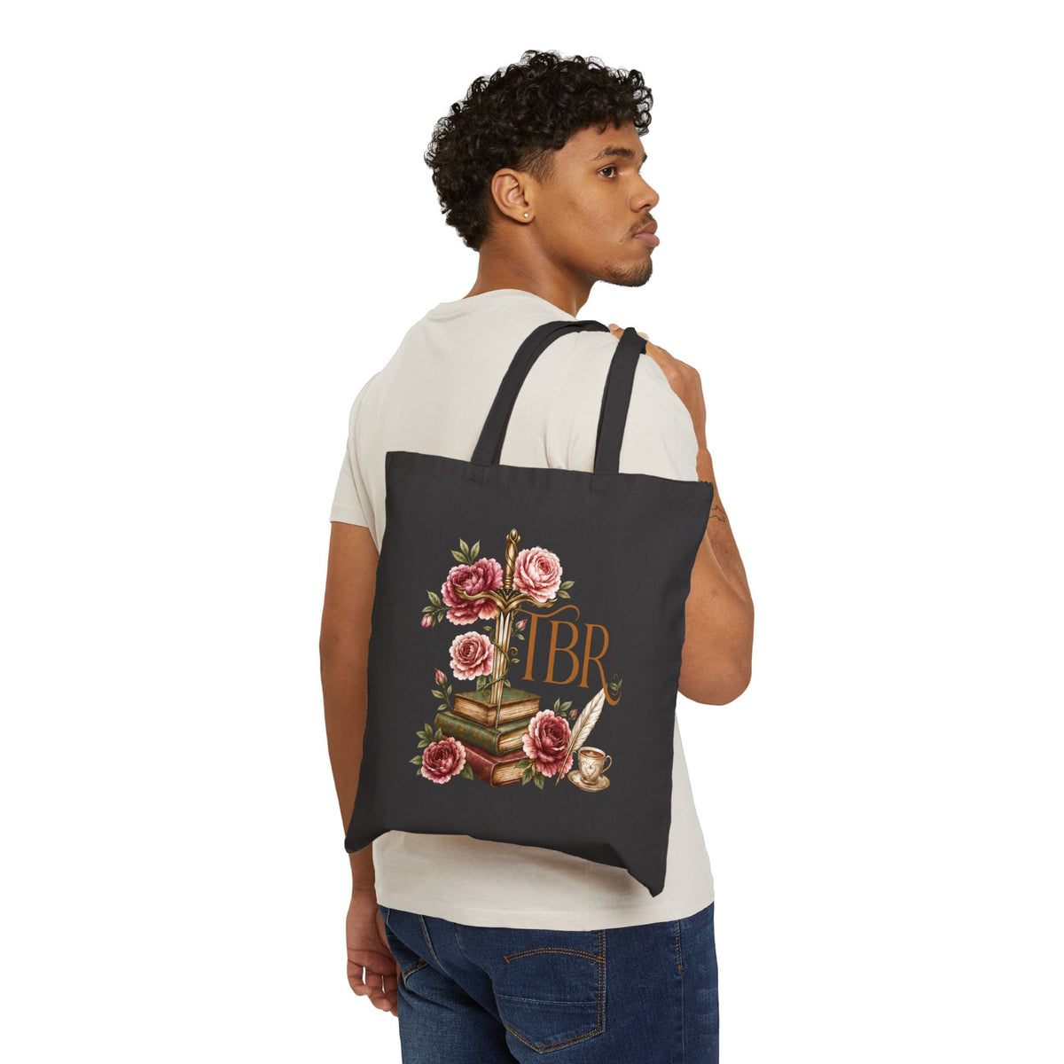 TBR Floral Sword Tote Bag | The Brewing Romantic