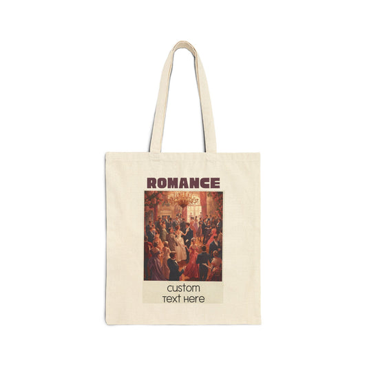ROMANCE Regency Ballroom Tote Bag — Vintage Aesthetic Book Lover Tote— Custom Text Optional