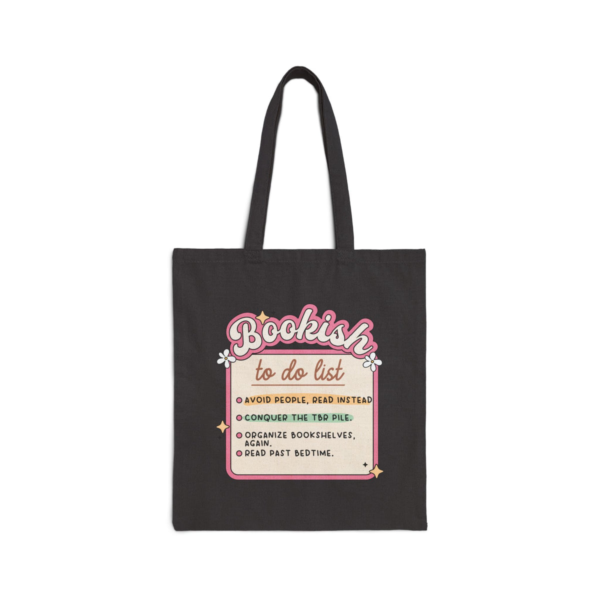 Bookish Tote Bag — "Bookish To Do List" Canvas Book Lover Tote