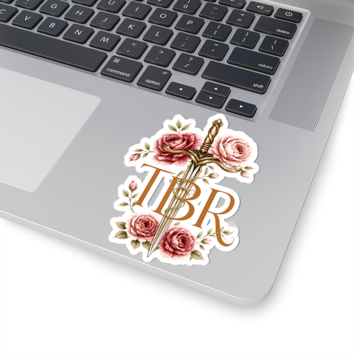 TBR Sword and Books Kiss-Cut Laptop / Kindle Decal