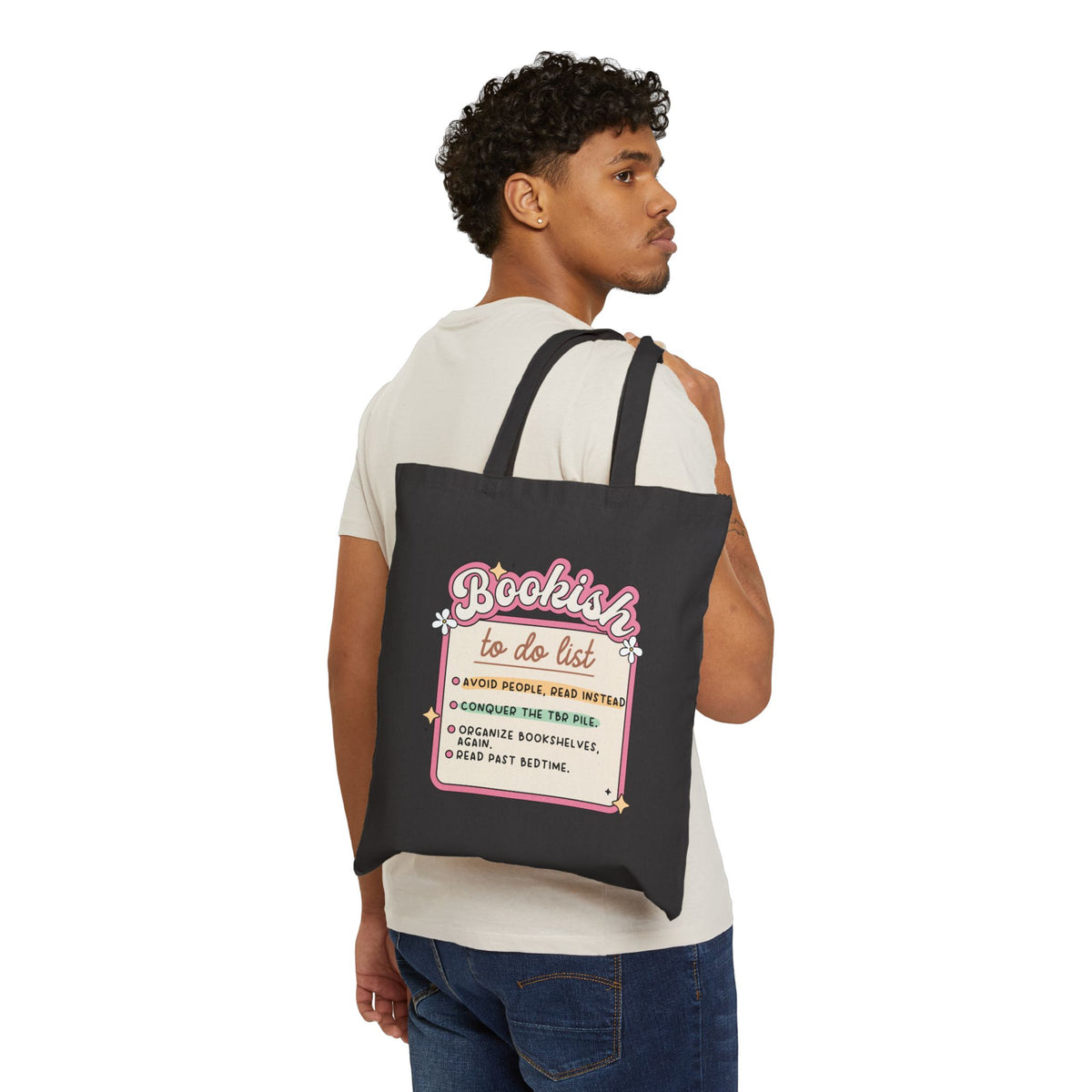 Bookish Tote Bag — "Bookish To Do List" Canvas Book Lover Tote