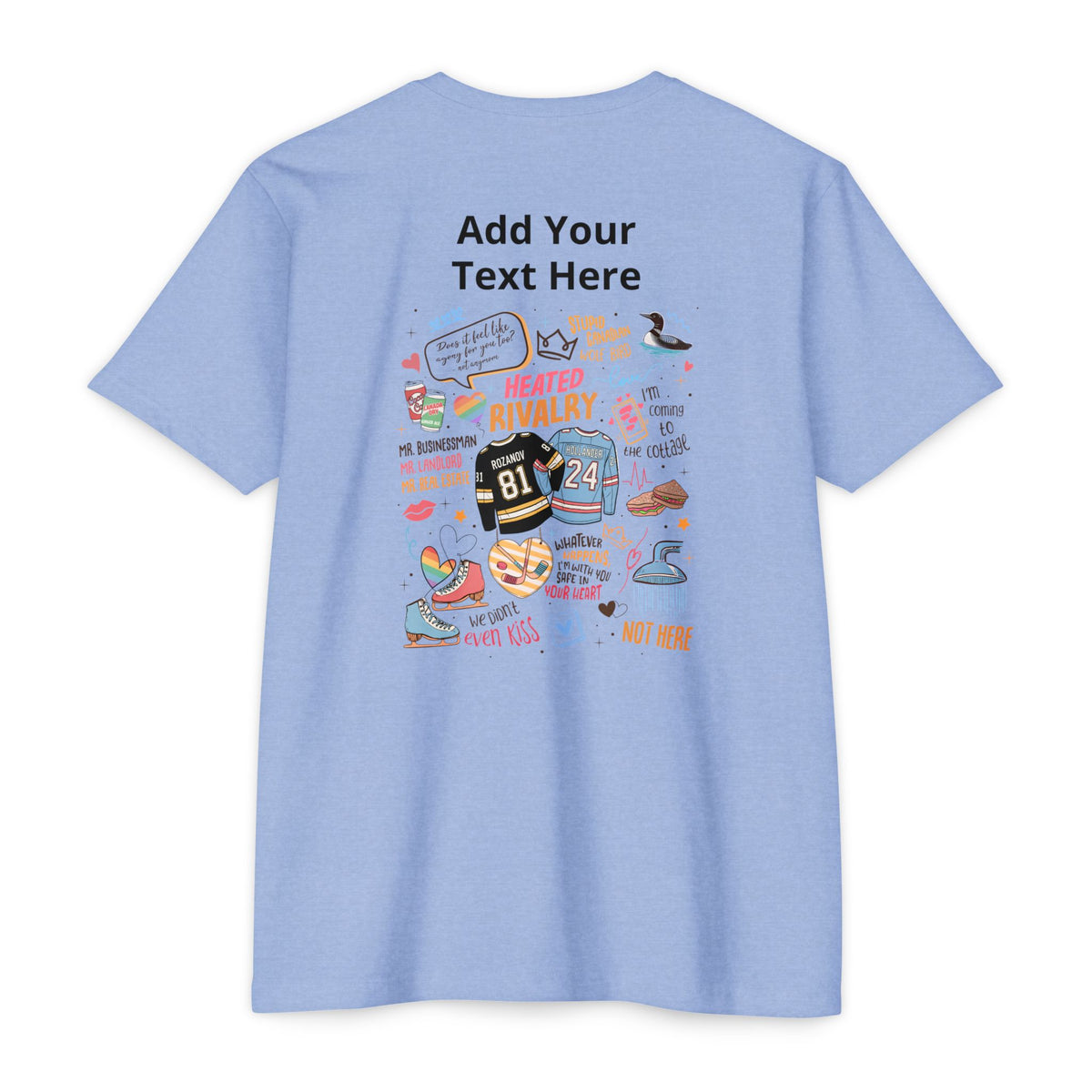 Heated Rivalry Inspired Tee— Customizable Back Print