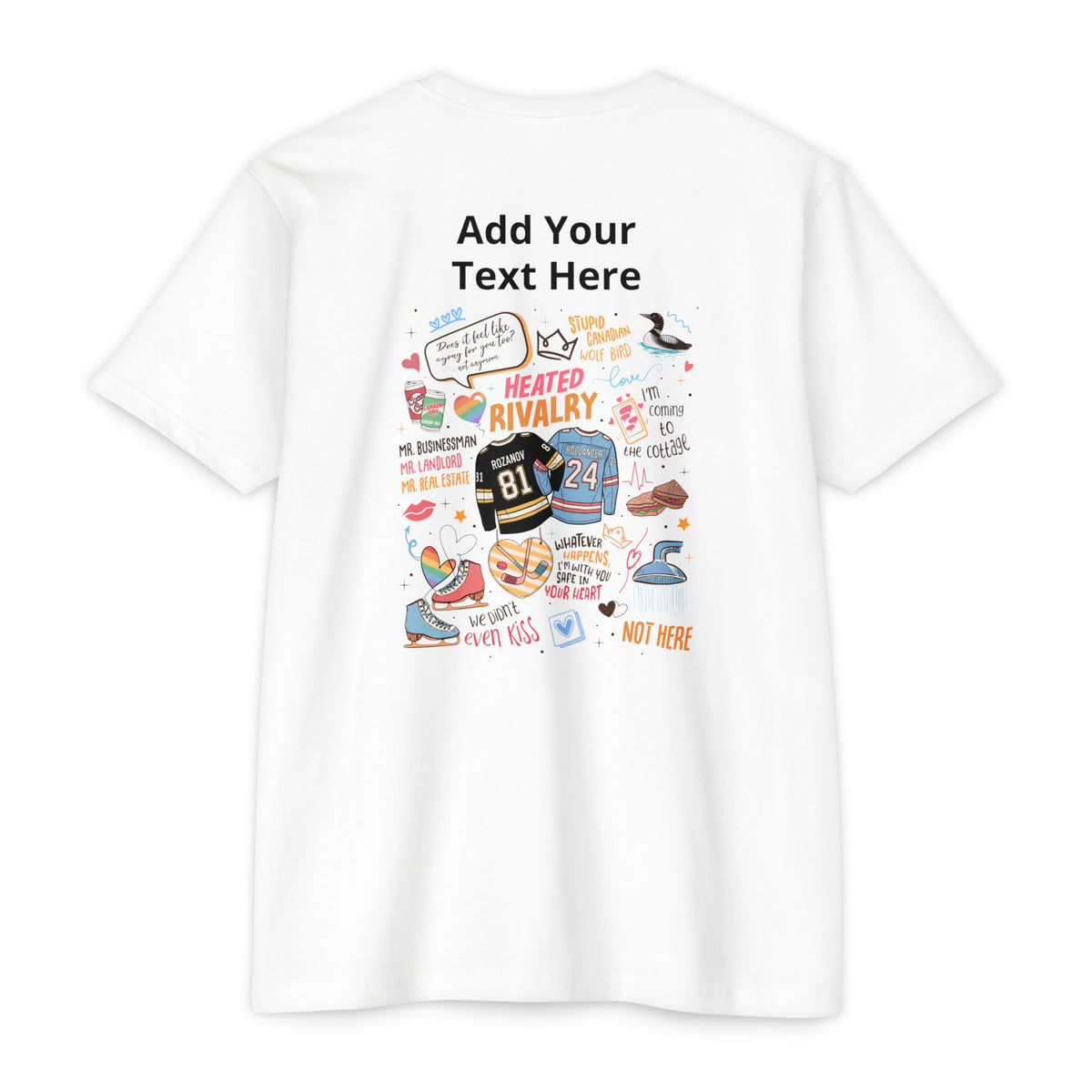 Heated Rivalry Inspired Tee— Customizable Back Print