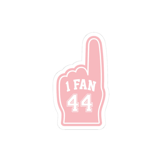 "1 FAN 44" Pink Sports Romance Decal