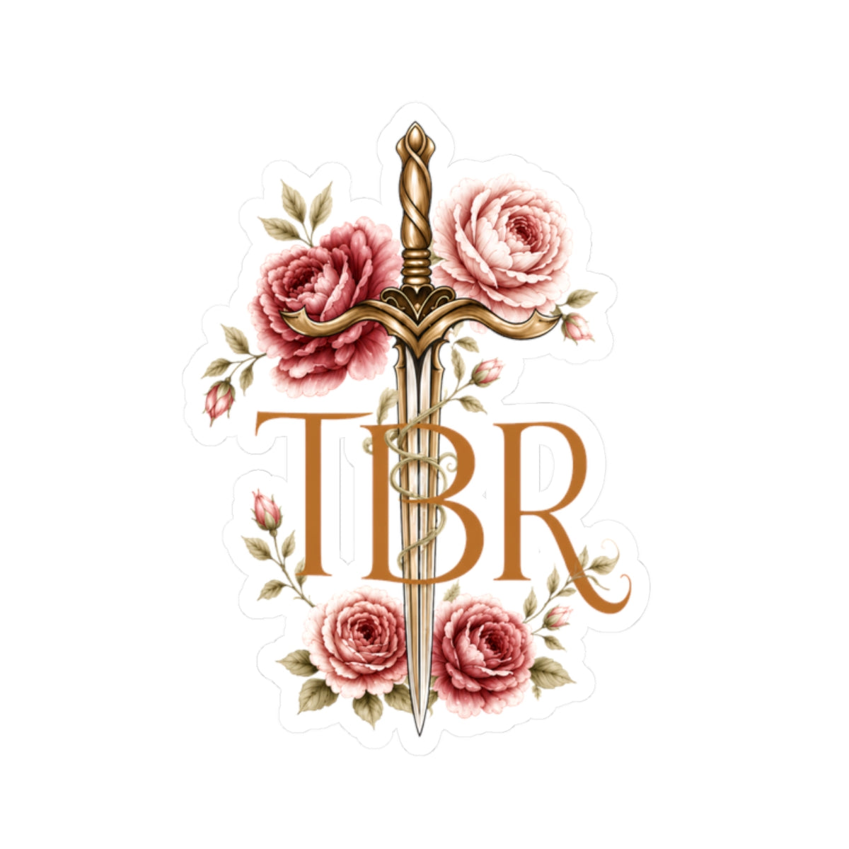 TBR Sword and Books Kiss-Cut Laptop / Kindle Decal
