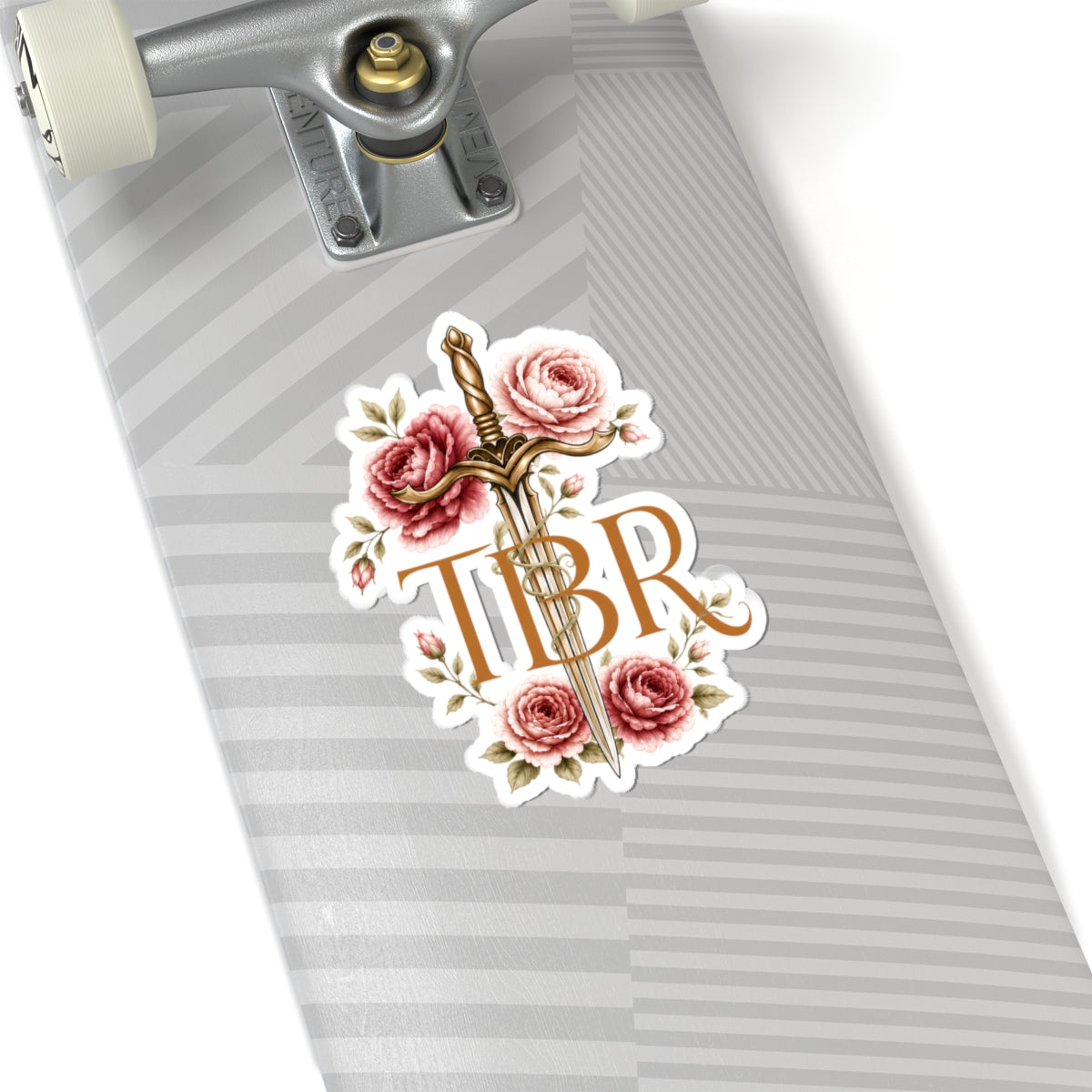 TBR Sword and Books Kiss-Cut Laptop / Kindle Decal