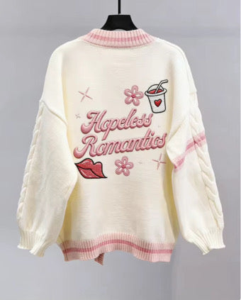 Hopeless Romantics Bookish Readers Cardigan